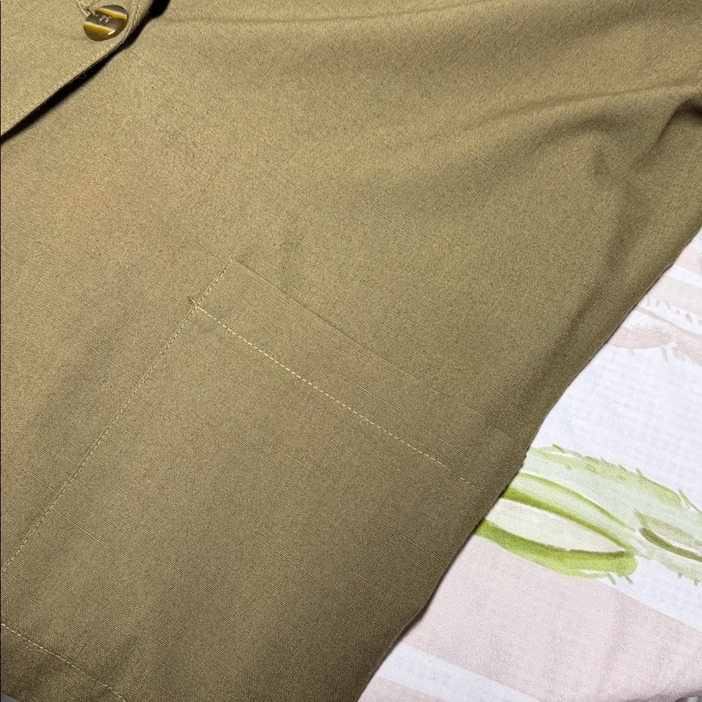 Vintage Sag Harbor Olive Green Short Sleeve blazer Jacket size 16